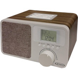 Jensen Digital AM/FM Dual Alarm Clock Radio with Wood Cabinet