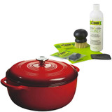 Lodge 6 Qt Enamel Dutch Oven & Enamel Cast Iron Care Kit