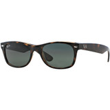 Ray-Ban Polarized New Wayfarer Sunglasses: Tortoise Matte/Green 52