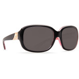 Costa Del Mar Gannet Sunglasses - (Frame) Shiny Black, Hibiscus; (Lens) Gray, 580P