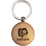 Round Wood Keychain