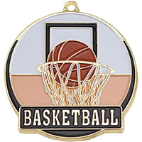 Stock Gold Enamel Sports Medals: Basketball