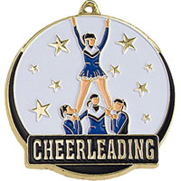 Stock Gold Enamel Sports Medals: Cheerleading