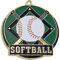 Stock Gold Enamel Sports Medals: Softball