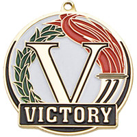 Stock Gold Enamel Sports Medals: Victory