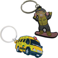 PVC Fob with Keyring or Zipper Pull: 2" W x 2" H