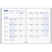 Ruled Monthly Desk Planner Stitched to Paper Cover