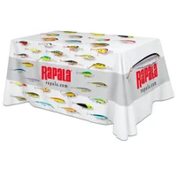 All Over Full Color rPET Polyester Dye Sub Table Cover - flat poly 4-sided, fits 6' table