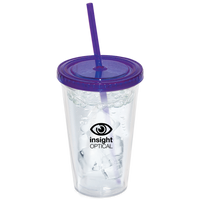 500 Ml. (17 Fl. Oz.) Double Walled Tumbler With Straw