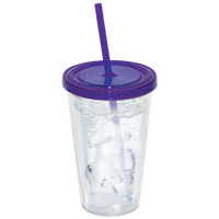 500 Ml. (17 Fl. Oz.) Double Walled Tumbler With Straw