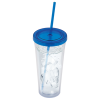 709 Ml. (24 Fl. Oz.) Double Walled Tumbler With Straw