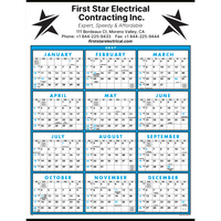 Full Year View Single Sheet Commercial Calendar: 2027