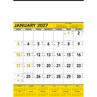 Commercial Contractor Calendar: Yellow & Black 2027