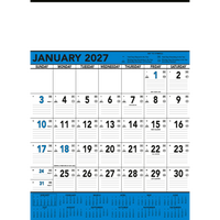 Commercial Contractor Calendar: Blue & Black 2027