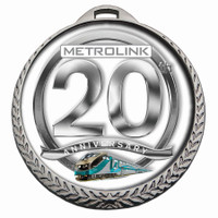 Digistock Medals: Star & Laurel Bottom Border With 2" Dia In Shiny Finish