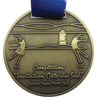 Diestruck Antiqued Medals: 2" DIA