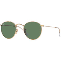 Ray-Ban Round Metal Sunglasses: Gold/Green 50/21/145