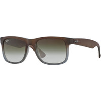 Ray-Ban Justin Sunglasses: Dark Brown/Green Gradient 55/16/145