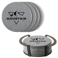 Relic Diatomite Coaster: 4 Pc Set In Metal Stand