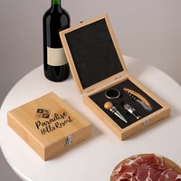 4-Piece Bamboo Wine Tool Set