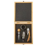 4-Piece Bamboo Wine Tool Set