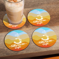4 Pc reGen Recycled Polyester Round Dye Sub Coaster Set
