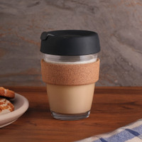 11.8 oz Glass & Cork To-Go Tumbler