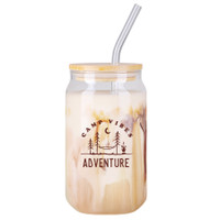16 oz Glass Can with Bamboo Lid & Straw