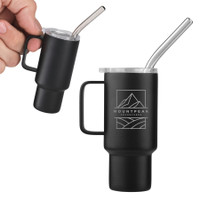 2 Oz. Mini Stainless Steel Tumbler With Straw