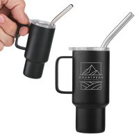 2 Oz. Mini Stainless Steel Tumbler With Straw