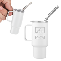 2 Oz. Mini Stainless Steel Tumbler With Straw