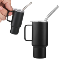 2 Oz. Mini Stainless Steel Tumbler With Straw