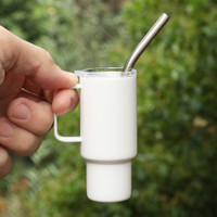 2 Oz. Mini Stainless Steel Tumbler With Straw