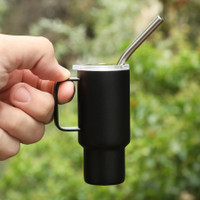 2 Oz. Mini Stainless Steel Tumbler With Straw