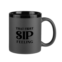 Lano Black 11 Oz Soft Touch C Handle Mug