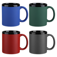 Lano Black 11 Oz Soft Touch C Handle Mug