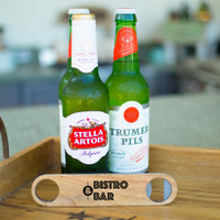Slim Wood Bottle Opener with Integrated Metal Jaw