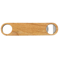 Slim Wood Bottle Opener with Integrated Metal Jaw