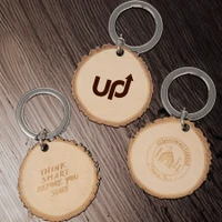 Live Edge Wood Cut Keychain