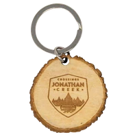 Live Edge Wood Cut Keychain