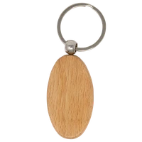 Oval Wood Keychain