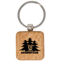 Square Wood Keychain