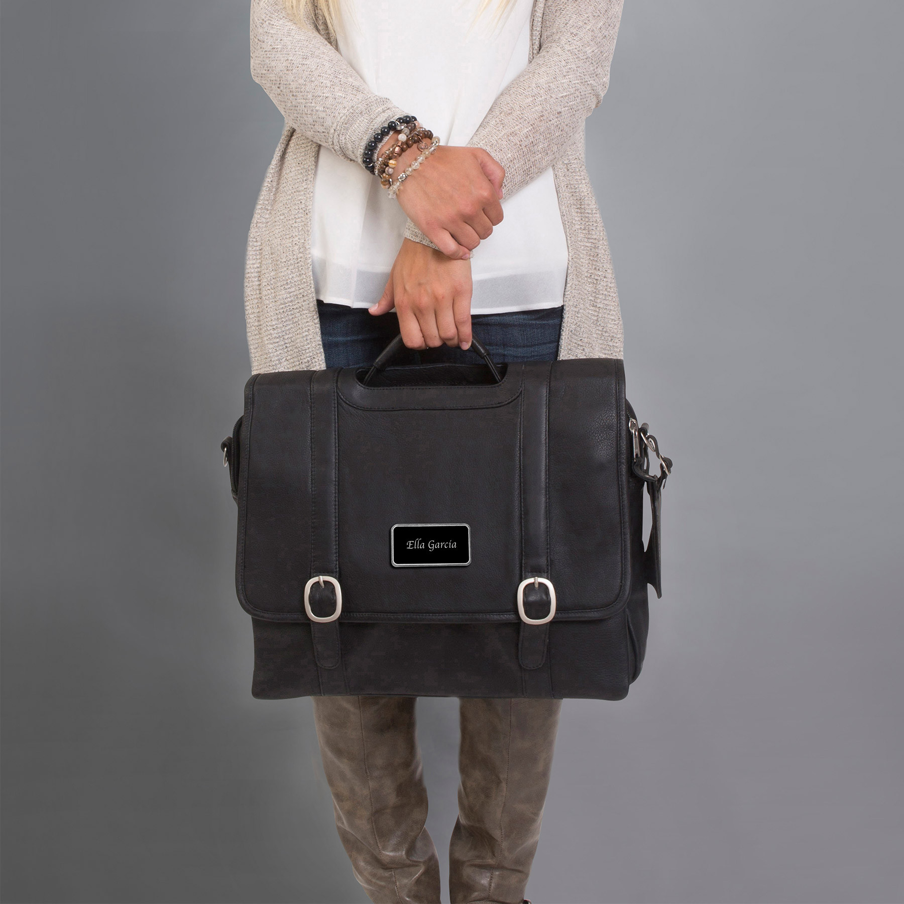 Willow Rock Leather Computer Briefcase - HPG Brands