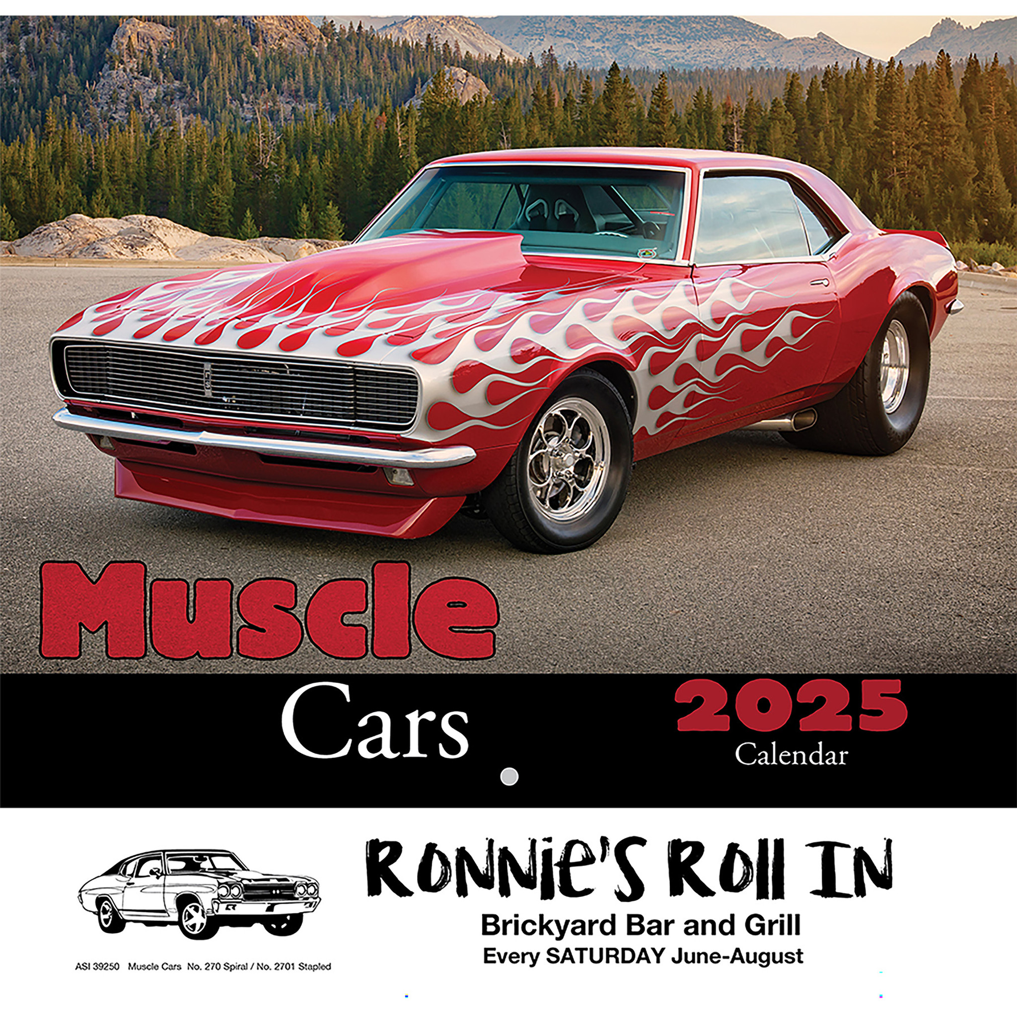 Muscle Cars Wall Calendar 2025 Stapled HPG Brands