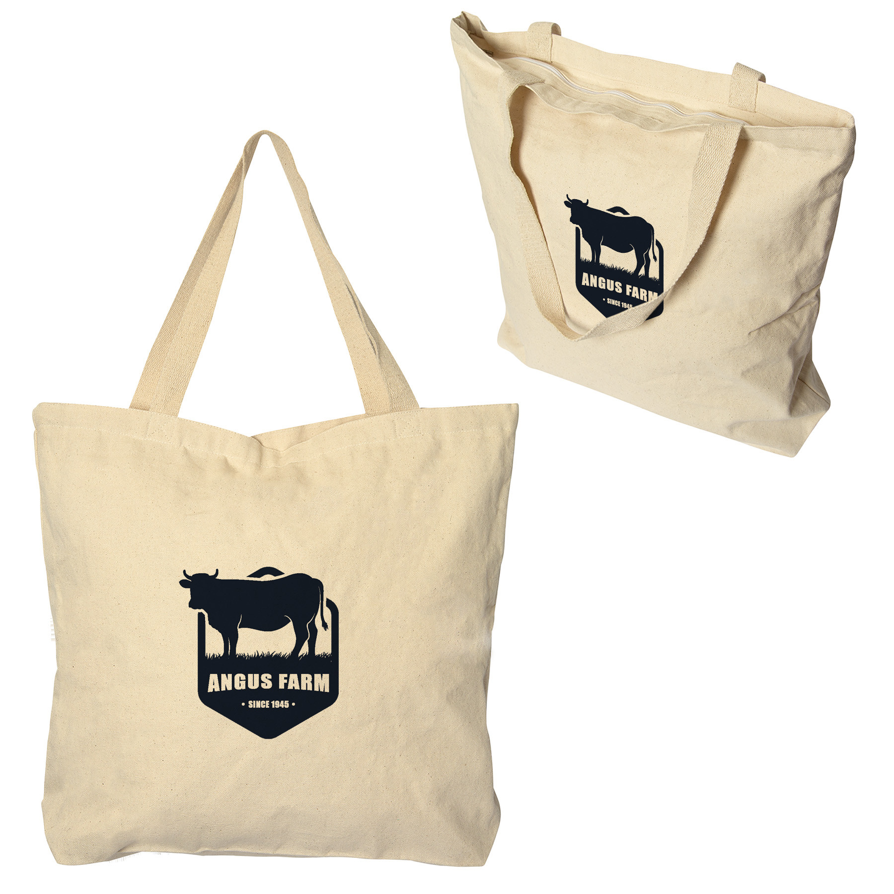 Vineu 10 oz Cotton Tote With Zipper - HPG Brands