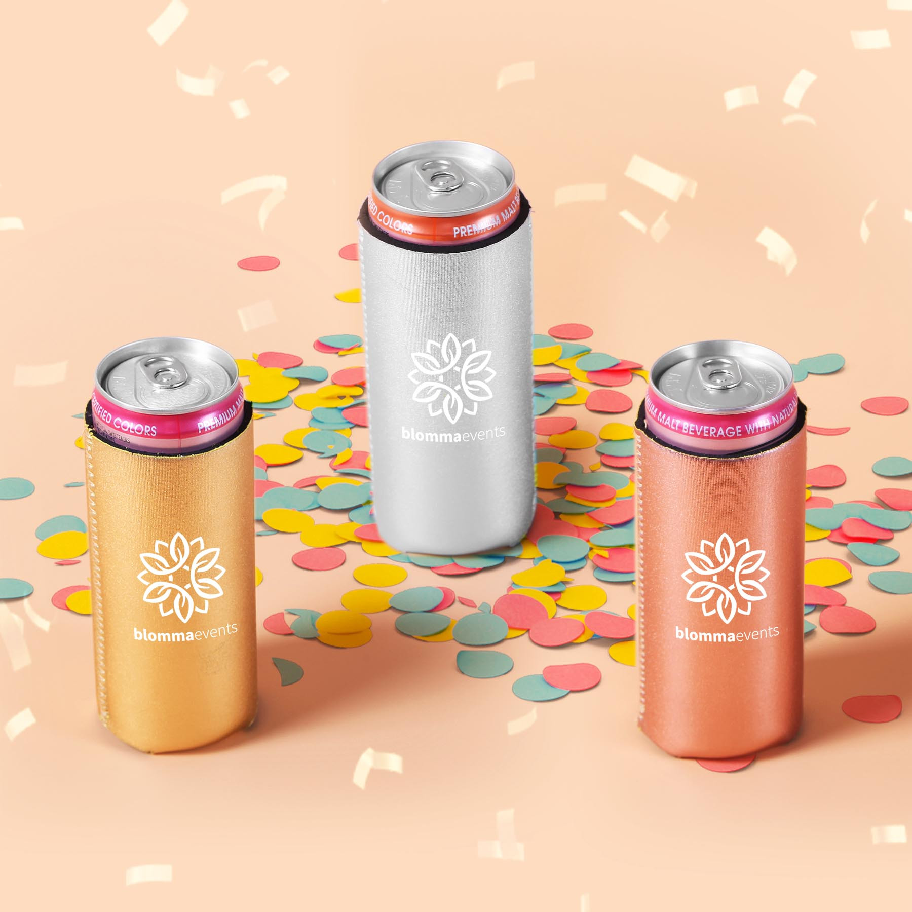 12 oz Slim Metallic Neoprene Can Cooler HPG Brands