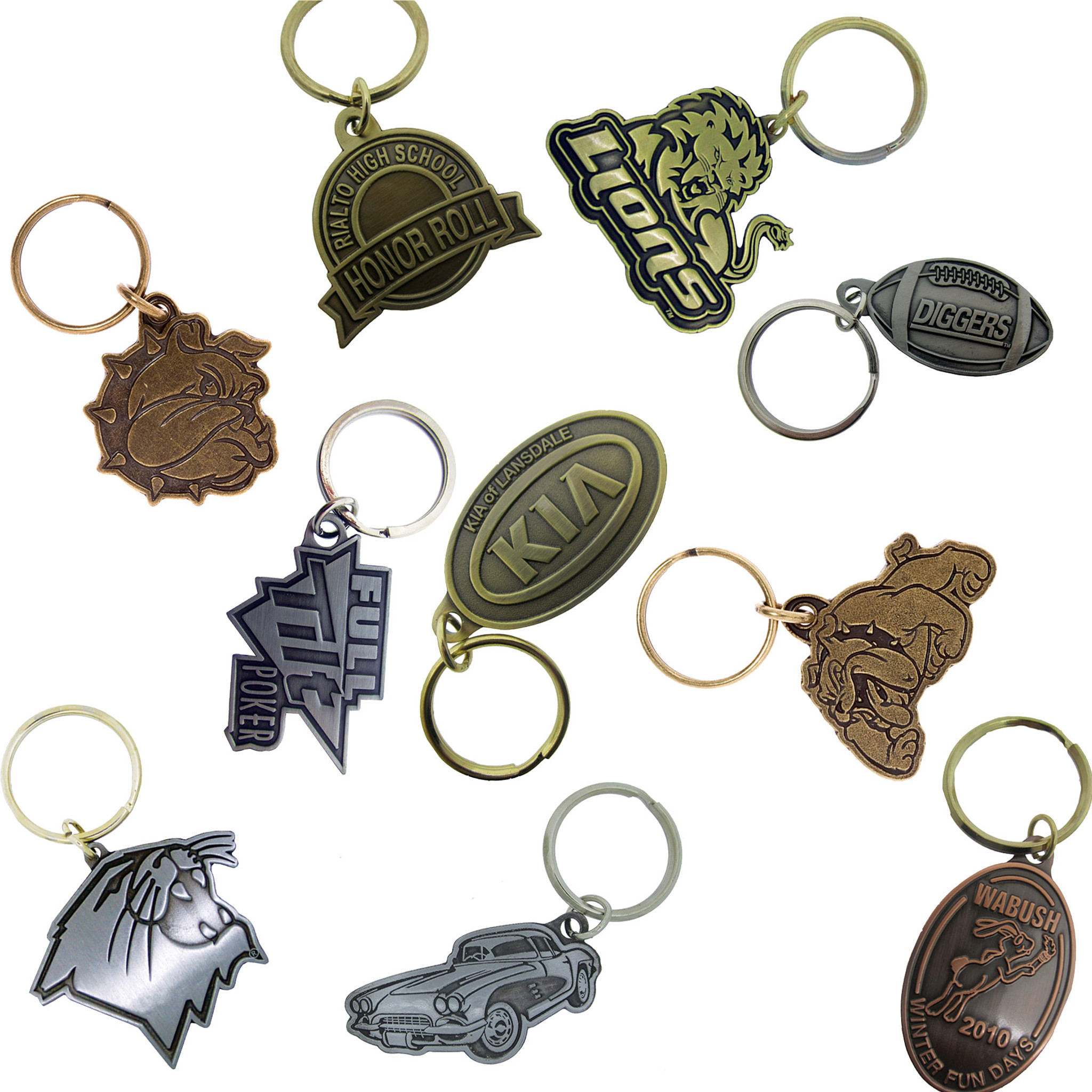 Diestruck Charm Keychain: 3 Charms - HPG - Promotional Products Supplier