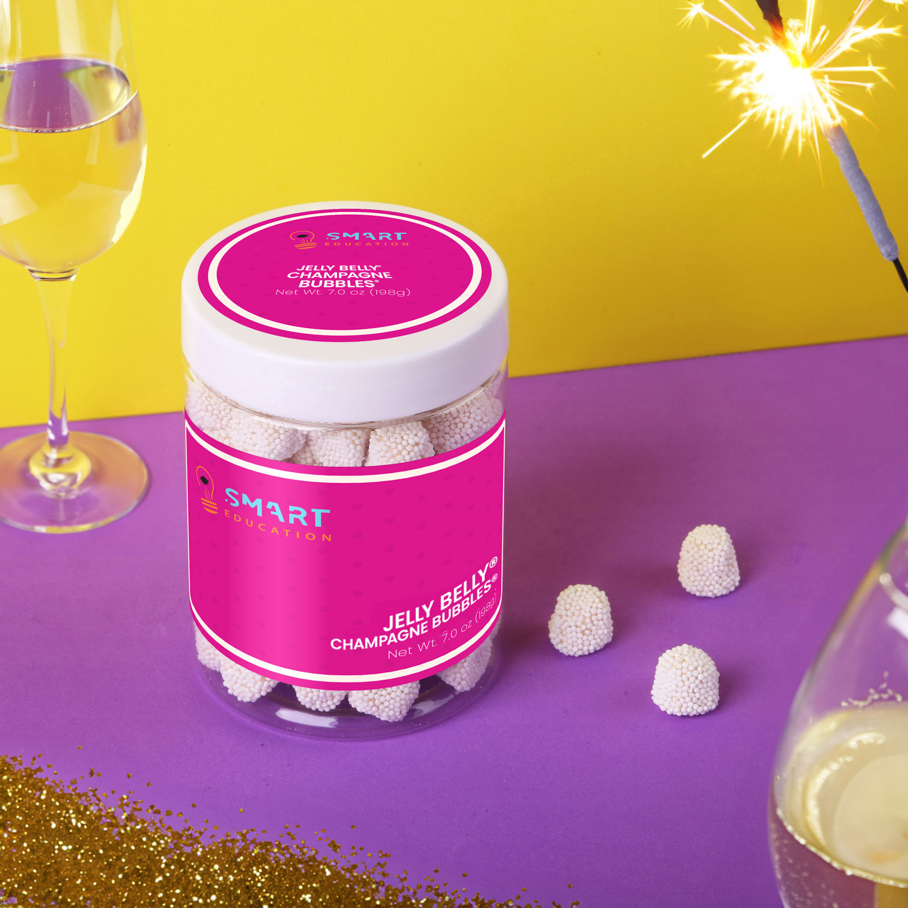 Jelly Belly® Champagne Bubbles®: Large Jar - HPG Brands