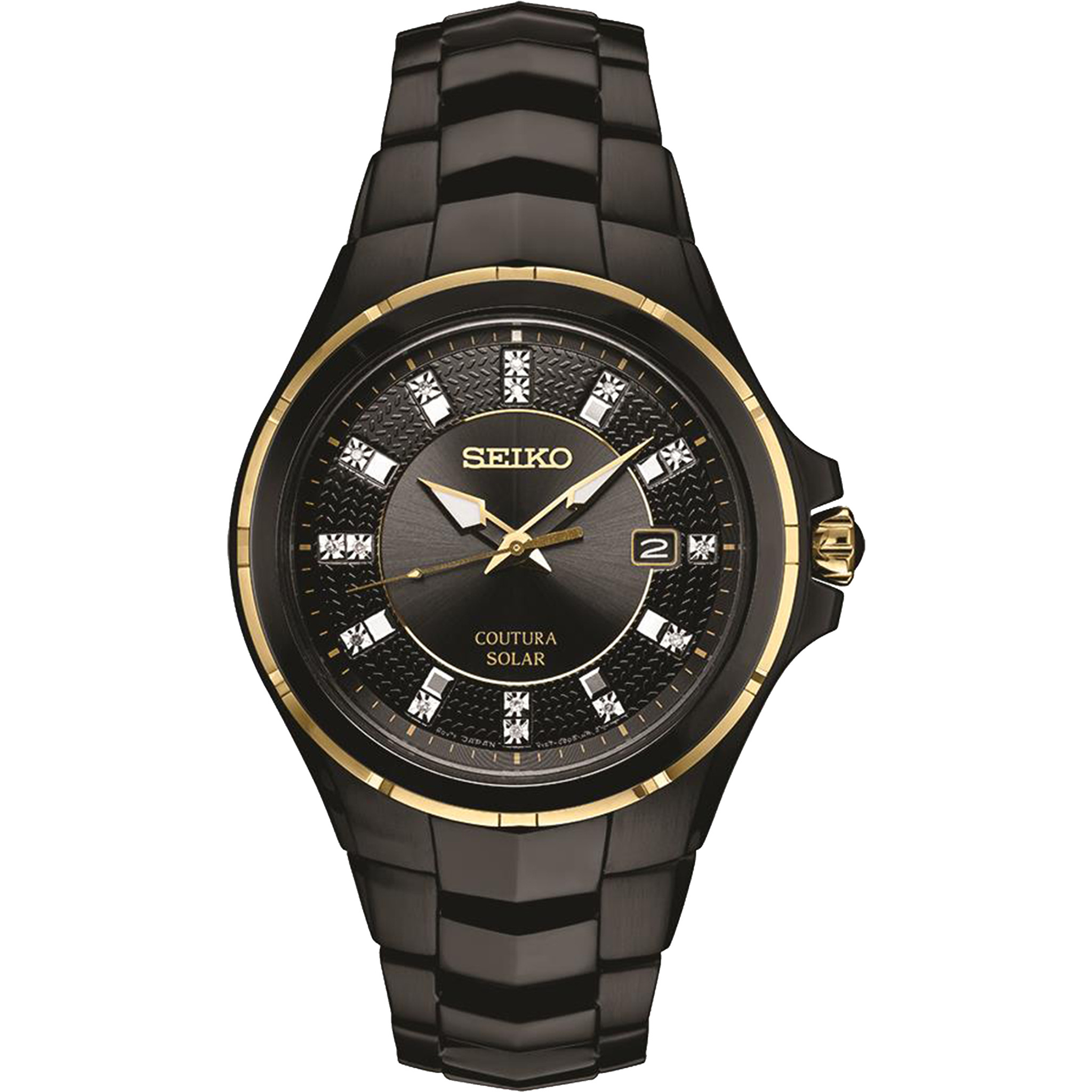 Men's seiko deals gold diamond watch