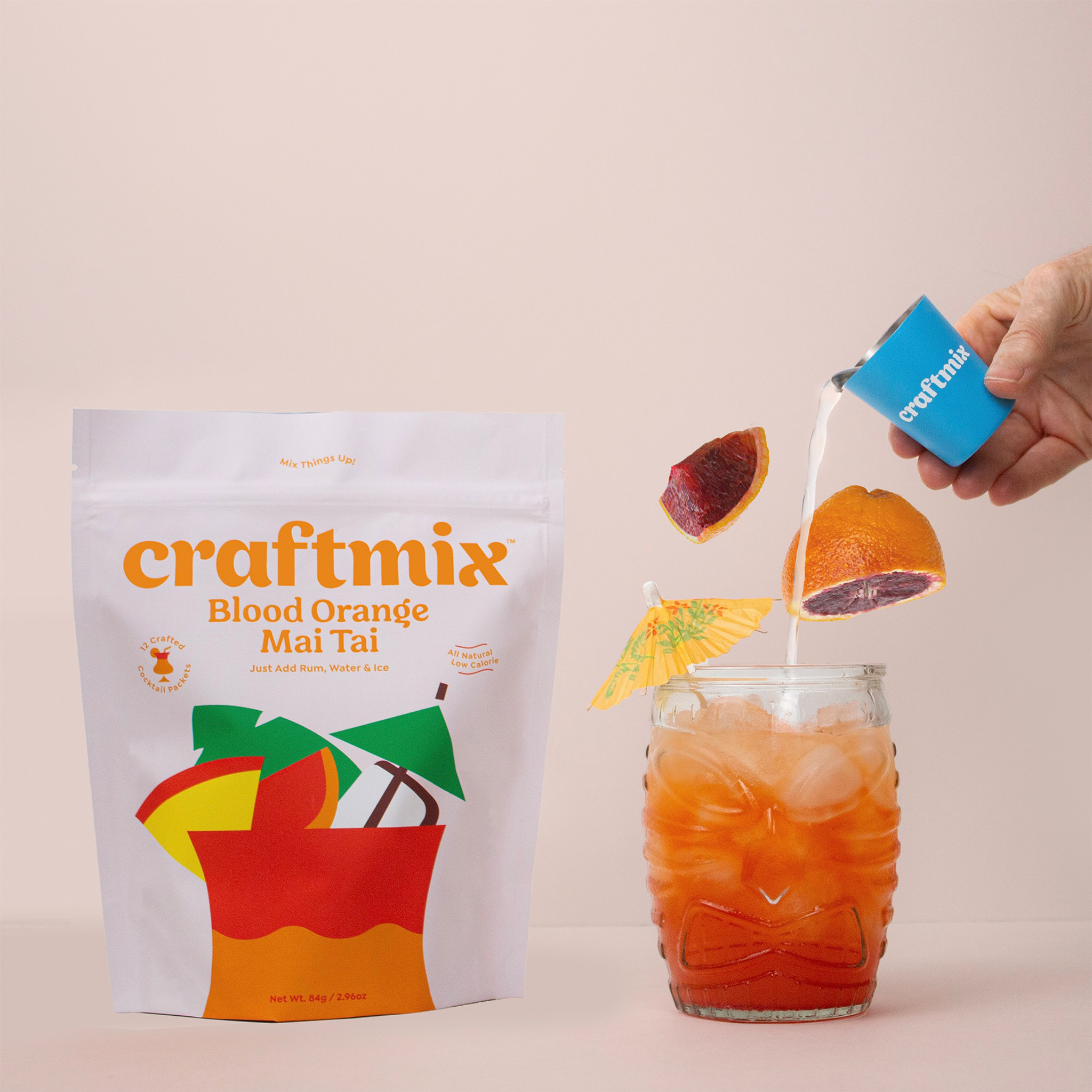 Craftmix Cocktail Mix Blood Orange Mai Tai Flavor, Skinny Natural